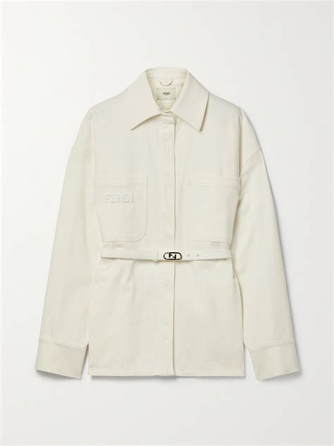 white fendi jacket|Fendi denim jacket.